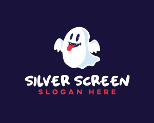 Tongue Ghost Halloween Logo