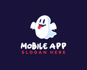 Tongue Ghost Halloween Logo