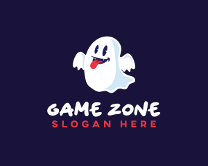 Tongue Ghost Halloween logo design