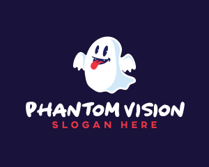 Phantom - Tongue Ghost Halloween logo design