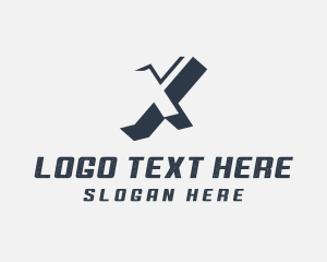 Negative Space - Modern Slant Letter X logo design