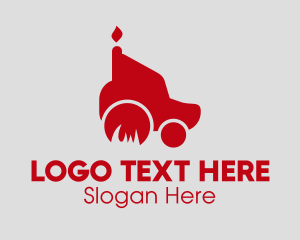 Moving - Red Gas Fire Truck logo design