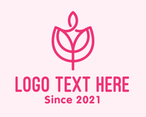 Lenten - Pink Tulip Candle logo design