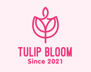 Tulip - Pink Tulip Candle logo design