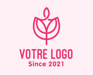 Tulip - Pink Tulip Candle logo design