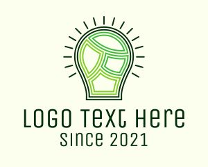 Thinker - Light Bulb Pattern logo design