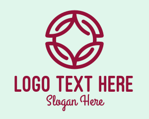 Event Planning - Maroon Abstract Floral Wreath logo design
