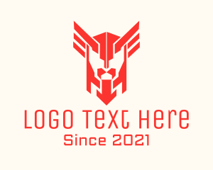 Game Shop - Red Winged Helmet logo design