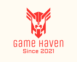 Gaming Community - Red Winged Helmet logo design