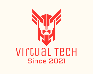 Online Gaming - Red Winged Helmet logo design