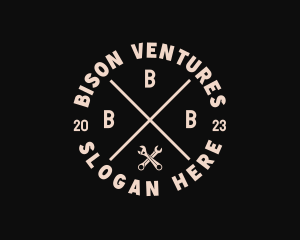 Hipster Wrench Handyman logo design