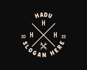 Hipster Wrench Handyman logo design