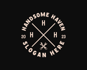 Hipster Wrench Handyman logo design