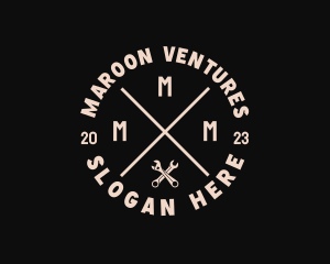 Hipster Wrench Handyman logo design