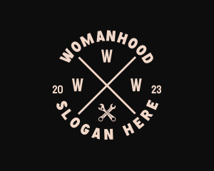 Hipster Wrench Handyman logo design