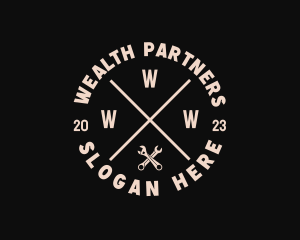 Hipster Wrench Handyman logo design