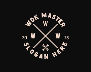 Hipster Wrench Handyman logo design