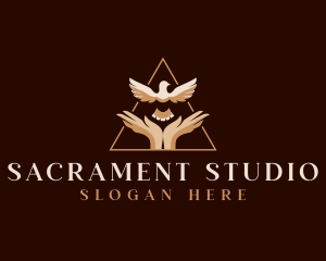 Sacrament - Dove Hands Spirit logo design