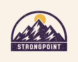 Hiker - Mountain Summit Peak logo design