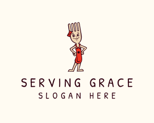 Waitress - Fork Girl Diner logo design