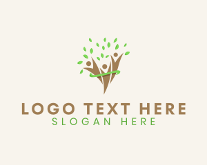 Brown Leaf - Family Tree Community logo design