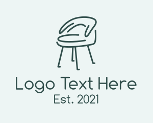 Computer Chair - Modern Chair Outline logo design
