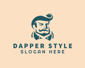 Dapper - Retro Barber Guy logo design