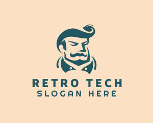 Retro Barber Guy logo design