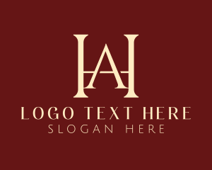 Letter Ah - Serif Professional Business logo design
