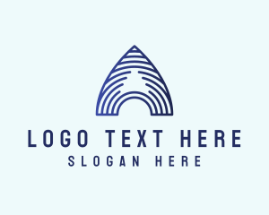 Blue - Modern Architect Letter A logo design