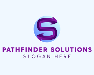 Directional - Arrow Sphere Letter S logo design