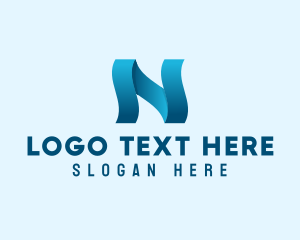 Digital - Wavy Digital Letter N logo design