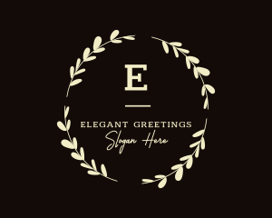 Florist Leaves Wreath logo design