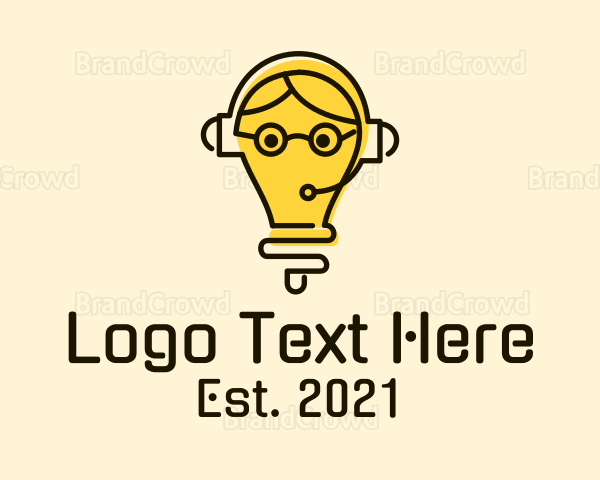 Customer Service Light Bulb Logo