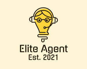 Agent - Customer Service Light Bulb logo design