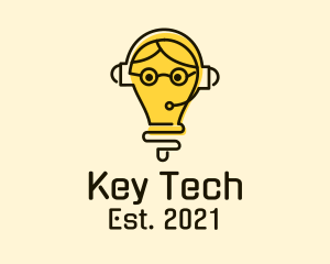 Tech Support Light Bulb  logo design