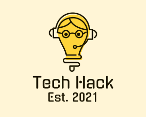 Tech Support Light Bulb  logo design