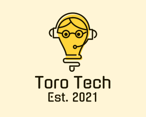 Tech Support Light Bulb  logo design