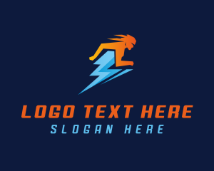 Express - Fast Human Lightning logo design