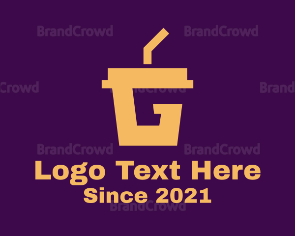 Beverage Cup Letter G Logo