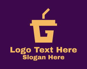 Beverage Cup Letter G Logo