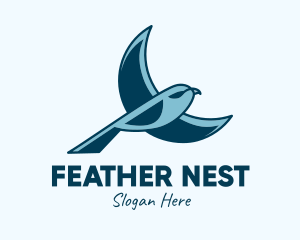 Blue Bird Flying logo design