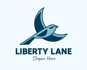 Freedom - Blue Bird Flying logo design