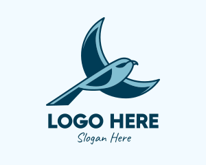 Blue Bird Flying logo design