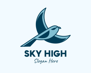 Fly - Blue Bird Flying logo design