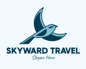 Fly - Blue Bird Flying logo design
