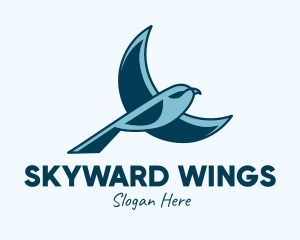 Flying - Blue Bird Flying logo design
