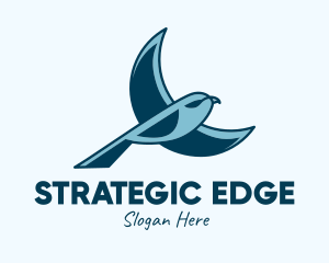 Blue Bird Flying logo design