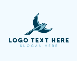 Wings - Blue Bird Flying logo design