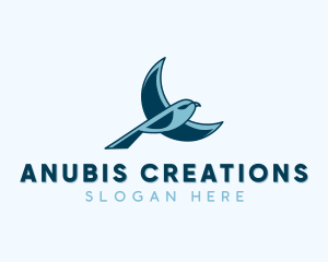 Blue Bird Flying logo design